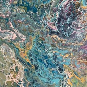 “Wisteria” Original Pour Painting on canvas